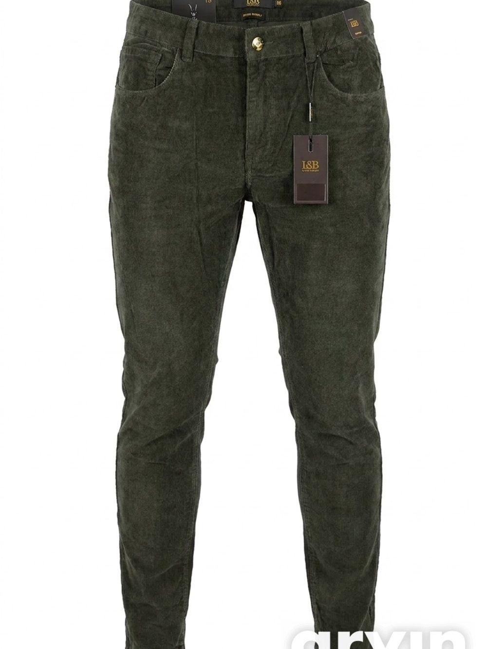 L&B Men's Corduroy Pants in Dark Olive
